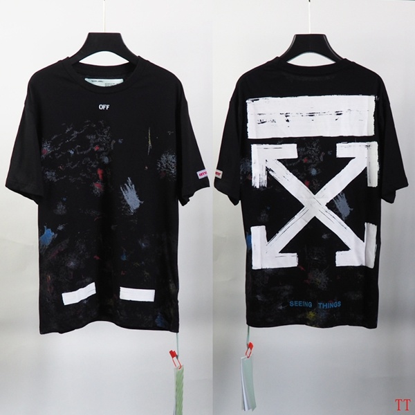 OFF-WHITE Black Paint Splatter Arrow T-Shirt