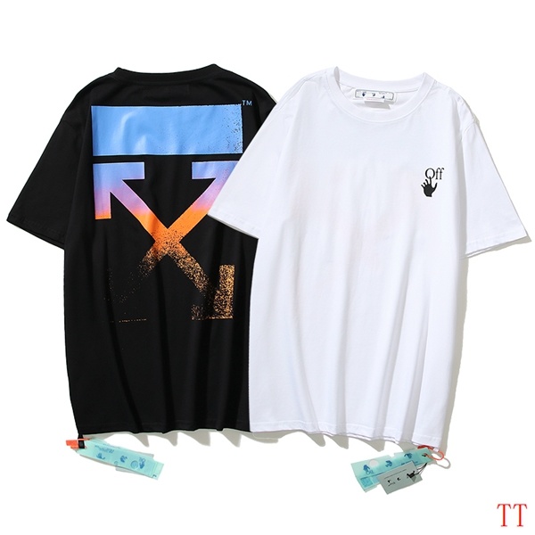Off-White Short-Sleeve T-Shirt in Black with Arrow Print / White with Logo