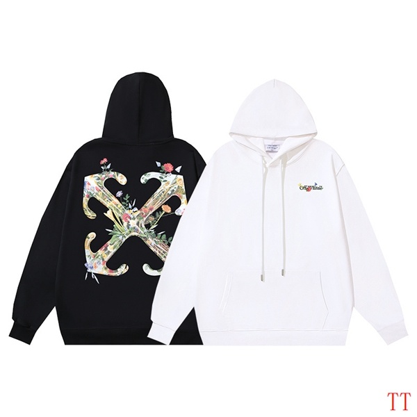 Off-White hooded sweatshirt with floral arrow print - Black, White