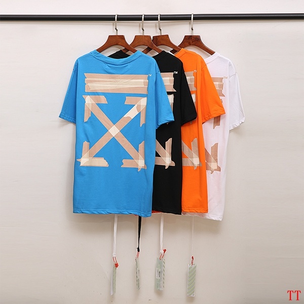 Off-White Arrow Print T-shirt in Blue, Black, Orange, White