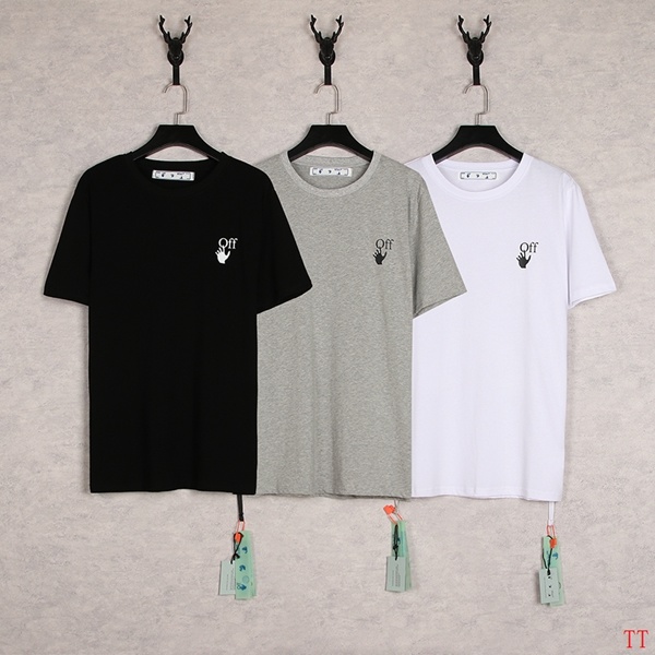 Off-White T-shirt with small hand logo (Black, Grey, White)
