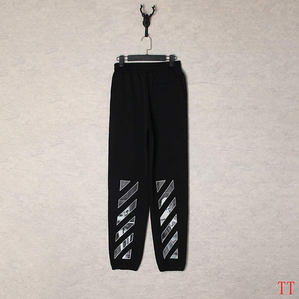 Off-White Black Track Pants with Diagonal Stripe Print
